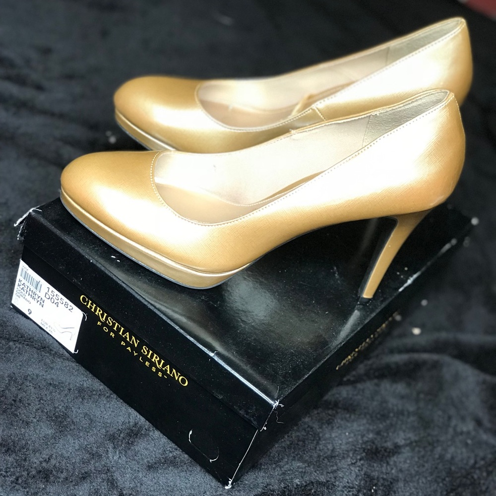 Christian Siriano Gold Heels